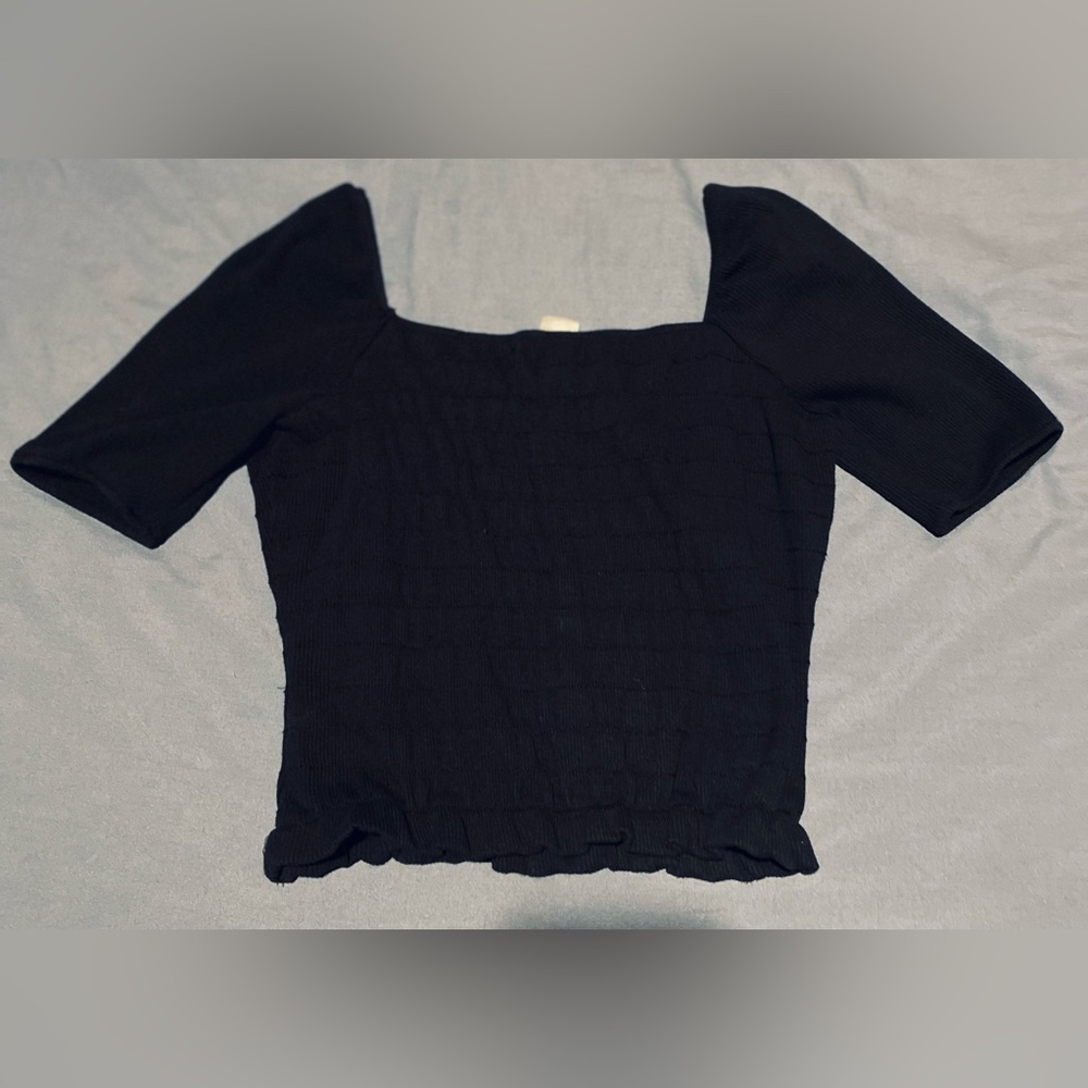 Altar'd State Black Ruffled Top - Feminine & Flattering, Size M